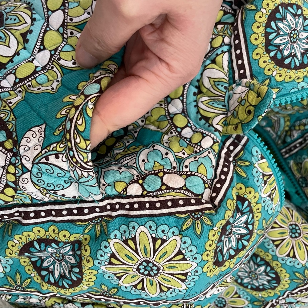 Vera Bradley Weekender Travel Duffle Bag Turquoise Parsley - Picture 7 of 7